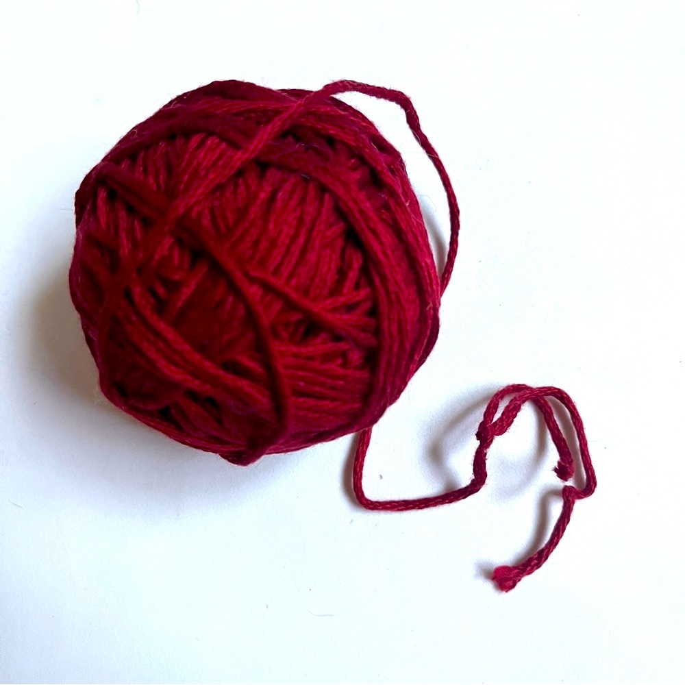 Deep Red Yarn Ball- Pima Cotton. Stunning!